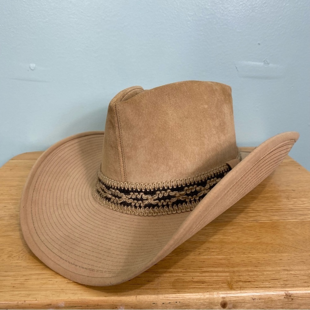 Tan Cowboy Hat with Braided Band - Picture 3 of 12